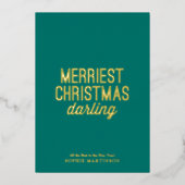 Modern niet-fotoliefste kerstcadeau folie feestdagenkaart (Voorkant)