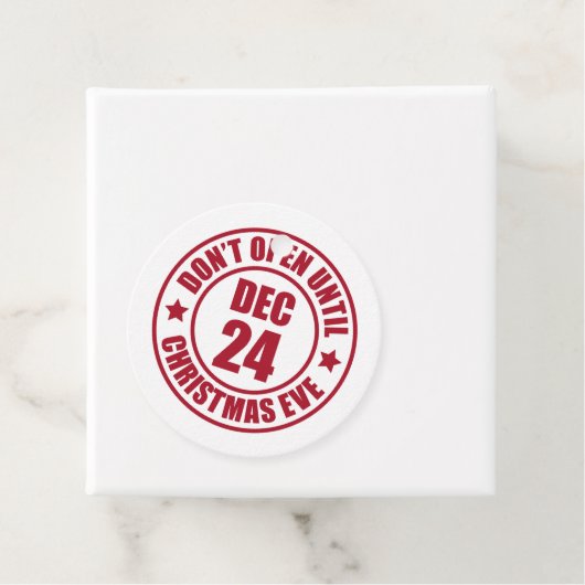 Modern Niet openen tot kerstavond stempel Bedankjes Labels (In situ)