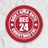 Modern Niet openen tot kerstavond stempel Bedankjes Labels (Voorkant)