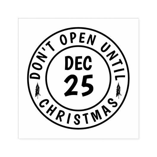 Modern Niet openen tot Kerstmis Rubberstempel (Afrduk)