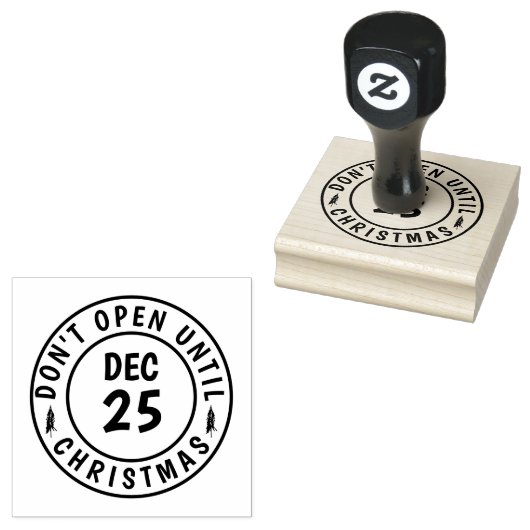 Modern Niet openen tot Kerstmis Rubberstempel (Gestempeld)