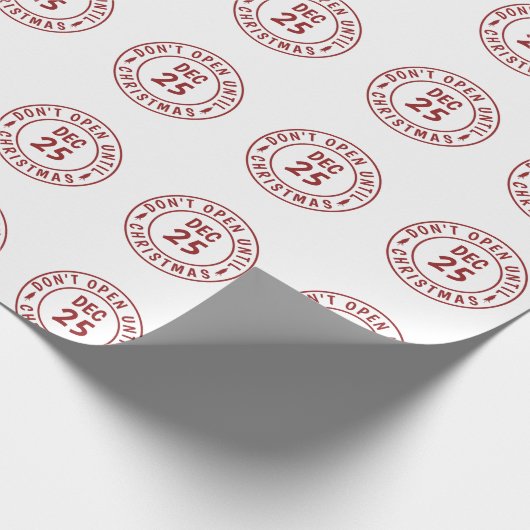 Modern Niet openen tot Kerststempel Cadeaupapier (Hoek)