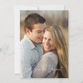 Modern niets Fancy gewoon liefde foto bruiloft Kaart (Achterkant)