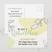 Modern Nieuw Adres Abstract Aquarel Verhuizen Aankondigingskaart (Voorkant / Achterkant)