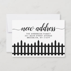 Modern Nieuw Adres Script Home Hek Omheining Verhu Aankondiging