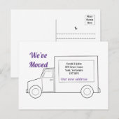 Modern Nieuw Adres van het Huis hebben wij Paars b Aankondigingskaart (Voorkant / Achterkant)