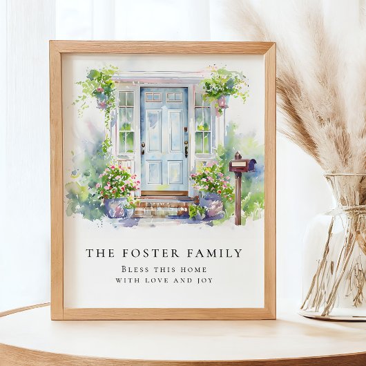 Modern Nieuw Huis Eenvoudige Aquarel Poster