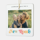 Modern nieuw huis kleurrijke retro kerst keramisch ornament (Links)