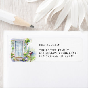 Modern Nieuw Huis Watercolor Retouradres Etiket