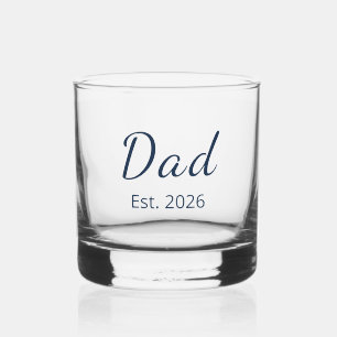 Modern Nieuw Papa Minimalistisch Jaar Opgericht Whisky Glas