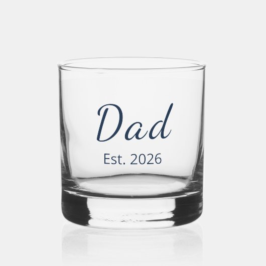 Modern Nieuw Papa Minimalistisch Jaar Opgericht Whisky Glas (Voorkant)