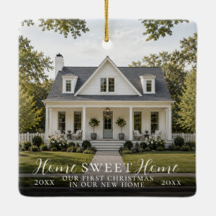 Modern Nieuw Thuis Sweet Home Eerste Kerst Foto Keramisch Ornament