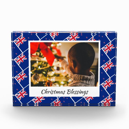 Modern NIEUW-ZEELAND VLAG Kerst Keepsake Fotoblokken (Voorkant)