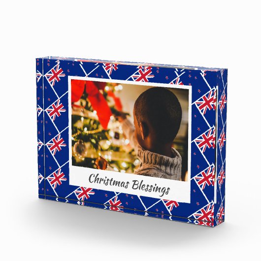 Modern NIEUW-ZEELAND VLAG Kerst Keepsake Fotoblokken (Rechts)