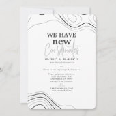 Modern nieuwe coördinaten grijs bewegen aankondiging (Voorkant)