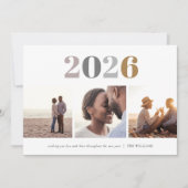 Modern nieuwjaar | 3 Foto Feestdagenkaart (Voorkant)