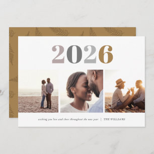 Modern nieuwjaar 3 Foto Feestdagenkaart