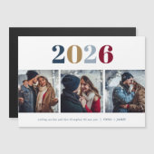 Modern nieuwjaar | 3 Magnetische fotokaart (Voorkant / Achterkant)