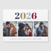 Modern nieuwjaar | 3 Magnetische fotokaart (Voorkant)