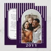 Modern Nieuwjaar Cheer Fotokaart Bericht op Terug Feestdagenkaart (Voorkant / Achterkant)