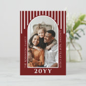 Modern Nieuwjaar Cheer Fotokaart Bericht op Terug Feestdagenkaart (Staand voorkant)