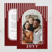 Modern Nieuwjaar Cheer Fotokaart Bericht op Terug Feestdagenkaart (Voorkant / Achterkant)