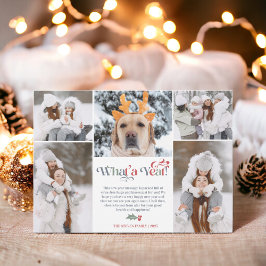 Modern nieuwjaar in review 5 foto-collage raster feestdagenkaart