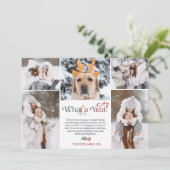 Modern nieuwjaar in review 5 foto-collage raster feestdagenkaart (Staand voorkant)