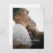 Modern nieuwjaar Verloving | Adventures Script Fun Aankondigingskaart (Voorkant / Achterkant)