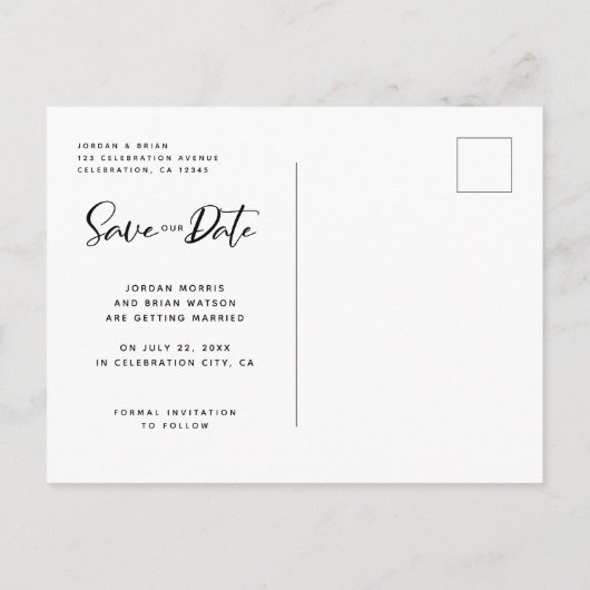 Modern nieuwjaar Verloving | Adventures Script Fun Aankondigingskaart (Achterkant)