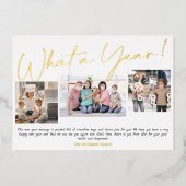 Modern Nieuwjaar wat een jaarscript 3 foto's Folie Feestdagenkaart (Voorkant)