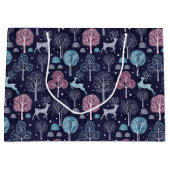 Modern Night Forest Deer Groot Cadeauzakje (Voorkant)