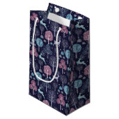 Modern Night Forest Deer Klein Cadeauzakje (Voorkant Gekanteld)