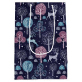 Modern Night Forest Deer Medium Cadeauzakje (Achterkant)