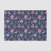 Modern Night Forest Deer Tissuepapier (Voorkant)