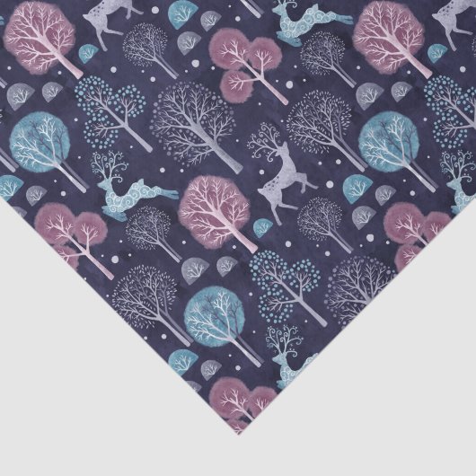 Modern Night Forest Deer Tissuepapier (Detail)