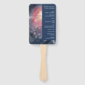 Modern Night Sky Galaxy Blue Paars Red Programme Handwaaier (Voorkant)