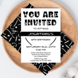 Modern Ninja Kind Warrior Silhouette Verjaardagsfe Kaart