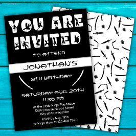 Modern Ninja Kind Warrior Silhouette Verjaardagsfe Kaart