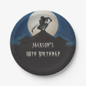 Modern Ninja Warrior Birthday Party Papieren Bordje (Voorkant)