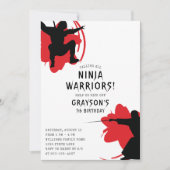 Modern Ninja Warriors Birthday Party Kaart (Voorkant)