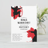 Modern Ninja Warriors Birthday Party Kaart (Staand voorkant)