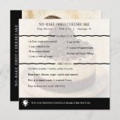 Modern No-Bake Oreo Cheesecake Recipe Card (Voorkant / Achterkant)