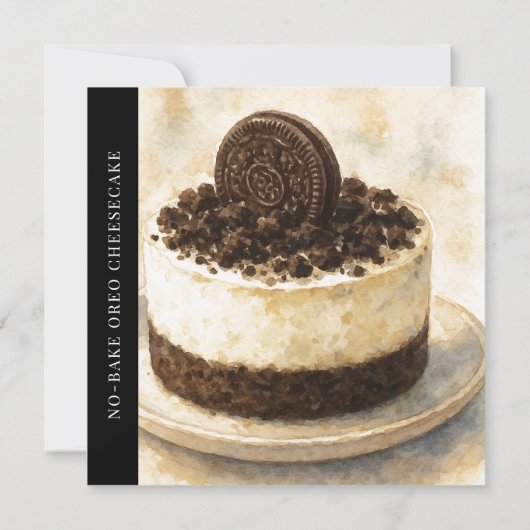 Modern No-Bake Oreo Cheesecake Recipe Card (Achterkant)