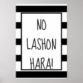 Modern No Lashon Hara Black en White Poster (Voorkant)