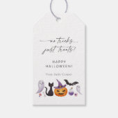 Modern No tricks behandelt alleen Halloween Cadeaulabel (Voorkant)