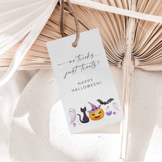 Modern No tricks behandelt alleen Halloween Cadeaulabel