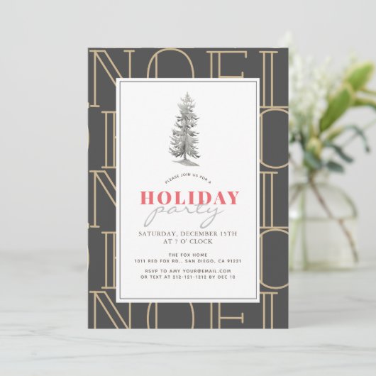 Modern NOEL Pattern Kerstfeestdag Kaart (Staand voorkant)