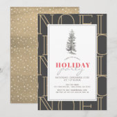 Modern NOEL Pattern Kerstfeestdag Kaart (Voorkant / Achterkant)