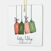 Modern Noel Prettige feestdagen Keramisch Ornament (Links)